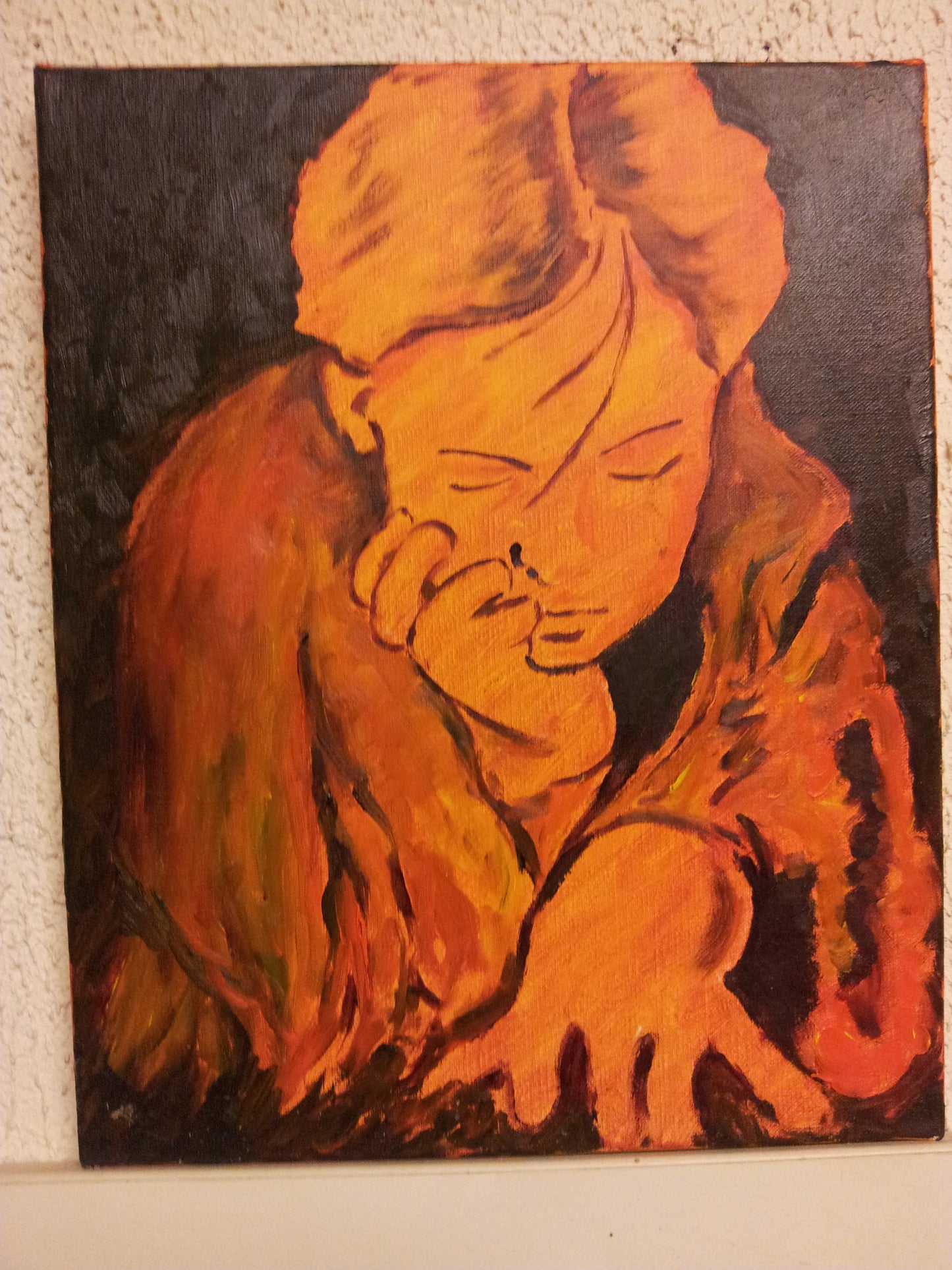 Femme orange (format 40x33cm, non encadré)