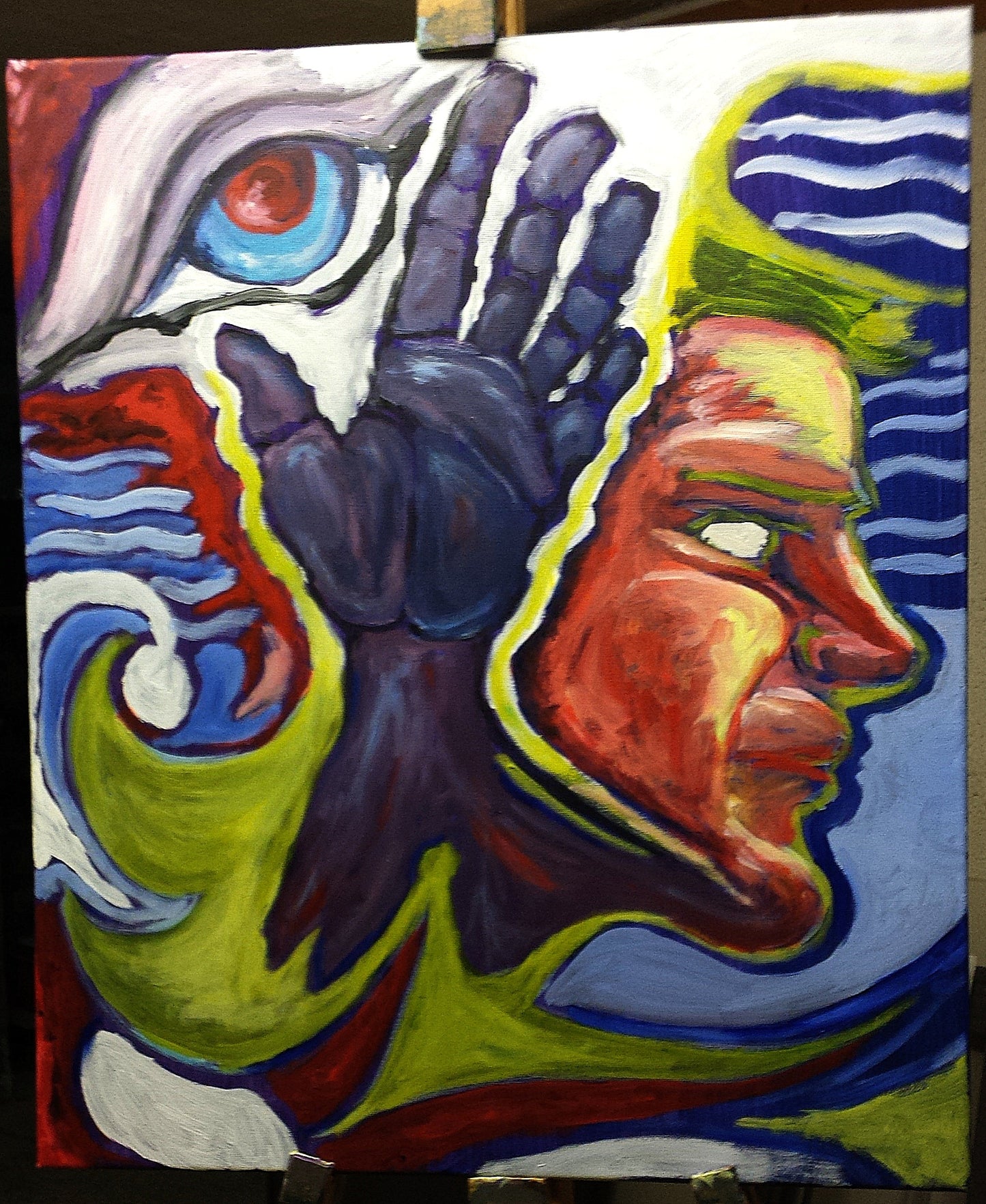 Main mauve (non encadré 50x50)