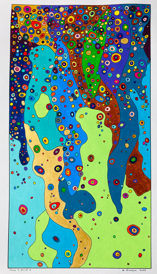 Merci Mr Klimt-II -45x24cm (format peinture) -82x61cm (format encadré bois noir)