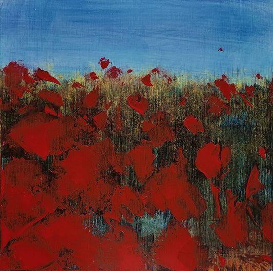 Coquelicots ou "Sans titre", 40x40cm (non encadré)