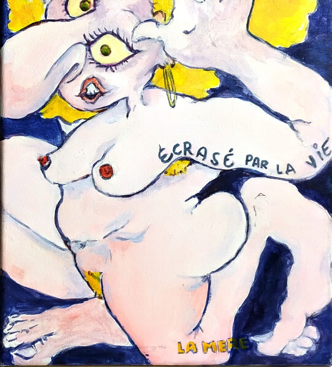 Les écrasés par la vie- Collection de 3 tableaux (38x55; 35x27; 50x40cm)