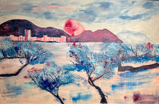 Rio de Janeiro- Baie de Copacabana- Temps d'hiver (81x53cm, non encadré)