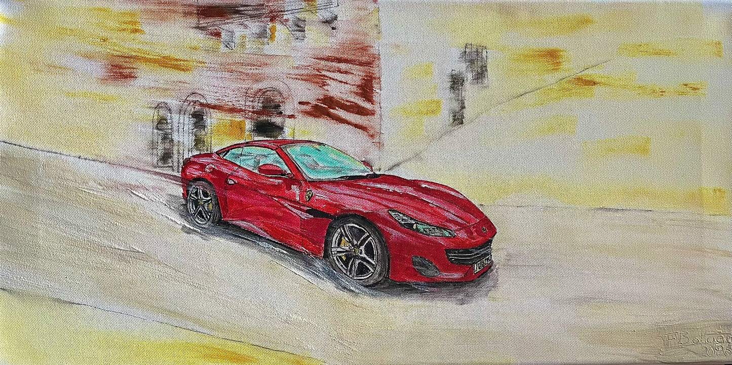 La Portofino à la Targa Florio (toile 30x60cm, non encadré)