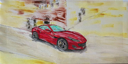 La Portofino à la Targa Florio (toile 30x60cm, non encadré)